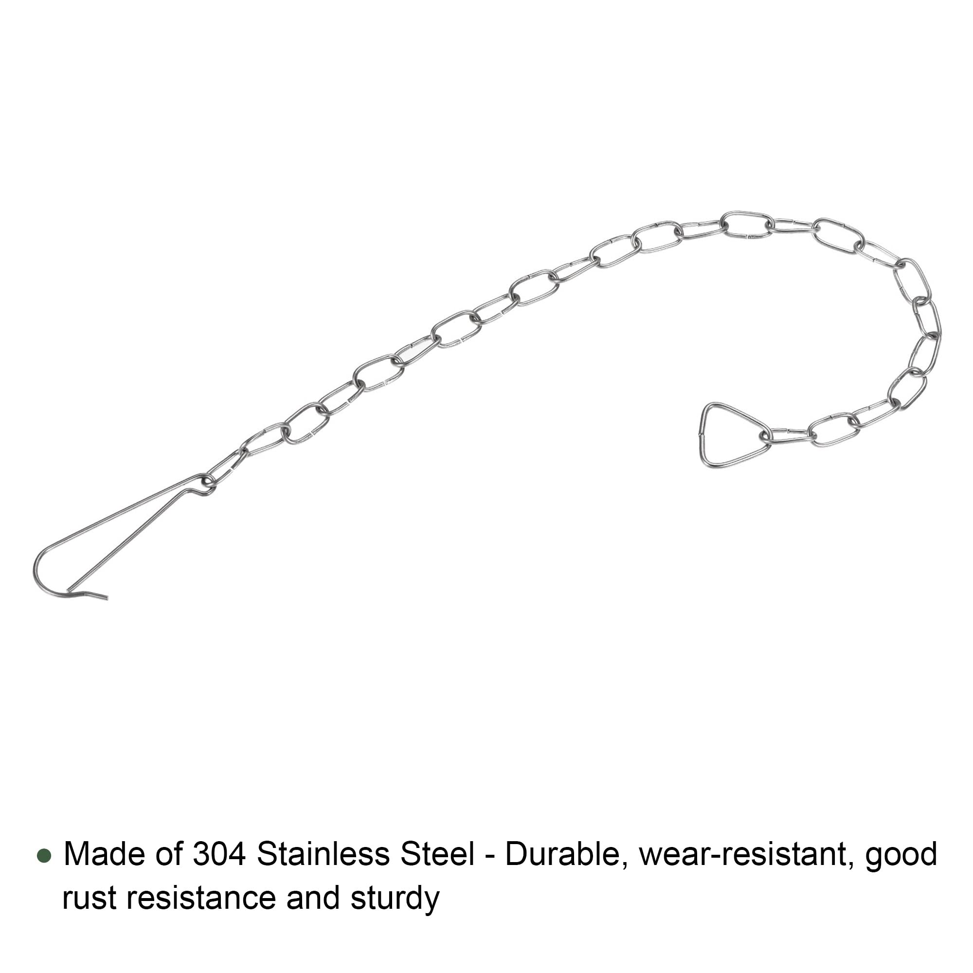 YOKIVE 4 Pack 304 Stainless Steel Toilet Flapper Chain Replacement - 8.66 Inch Oval Lift Chain for Toilet Tank Repair (Silver) - Perfect for Home Bathroom Maintenance & Plumbing Fixes