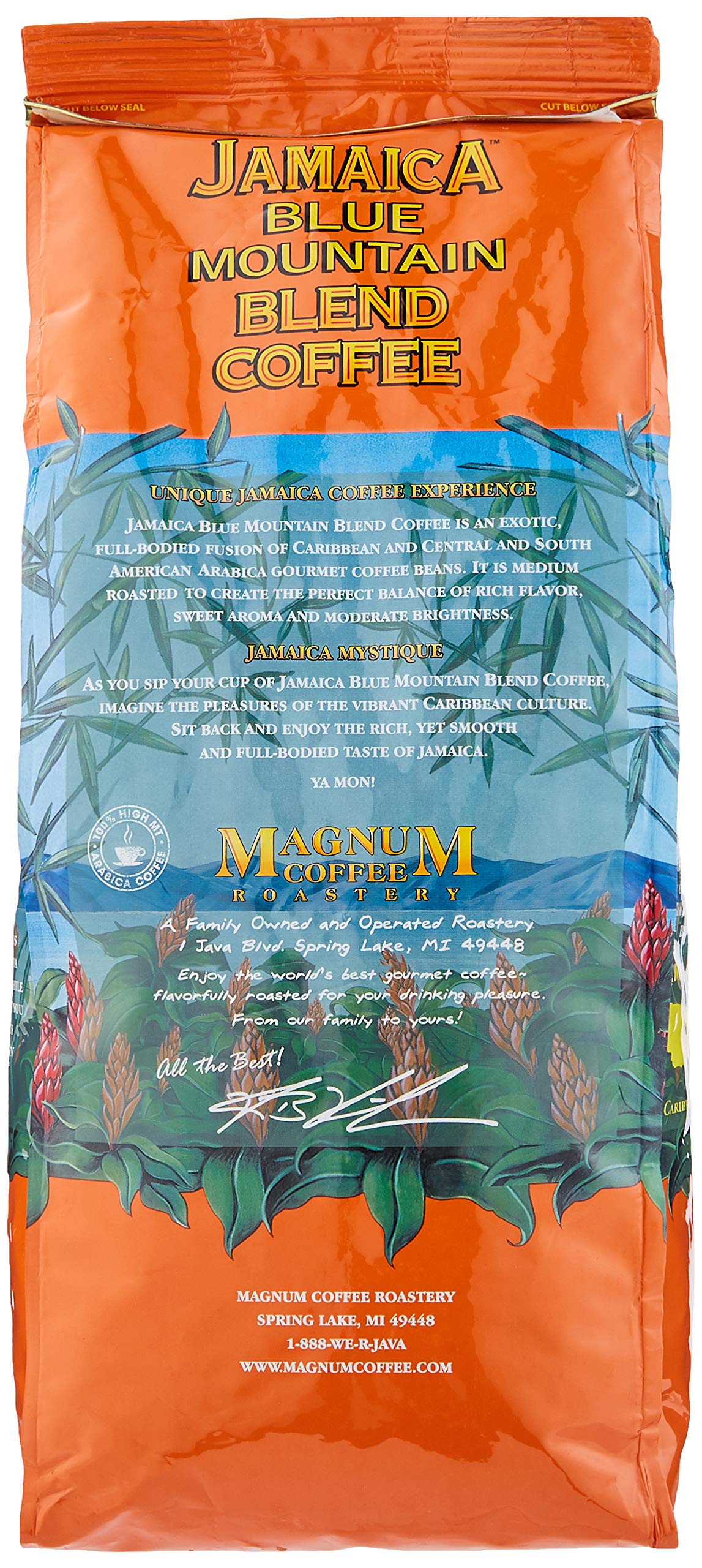 Premium Magnum Jamaica Blue Mountain Coffee Blend - 2lbs Whole Bean (4 Pack) - Gourmet Coffee for Home Brewing, Office & Special Occasions