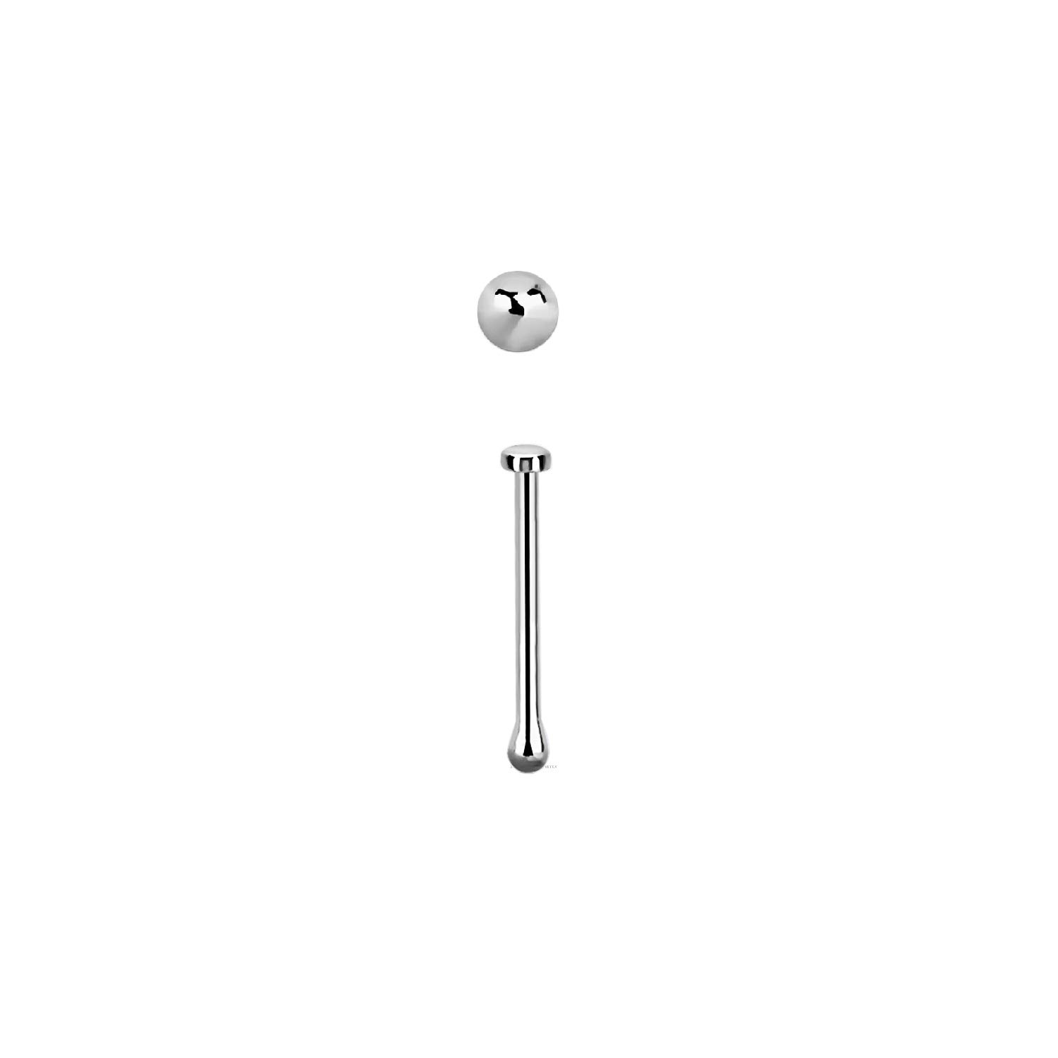 925 Sterling Silver Nose Stud - 1mm Flat Round Top Bone Ball End - Hypoallergenic Body Jewelry for Piercings - Perfect for Everyday Wear & Special Occasions