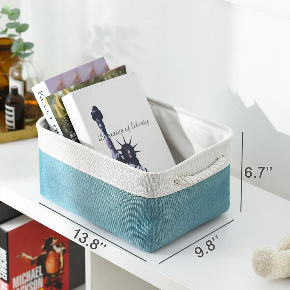 Fabric Storage Bins with Handles - Foldable Organizer for Shelves, Closet & Nursery (3-Pack)