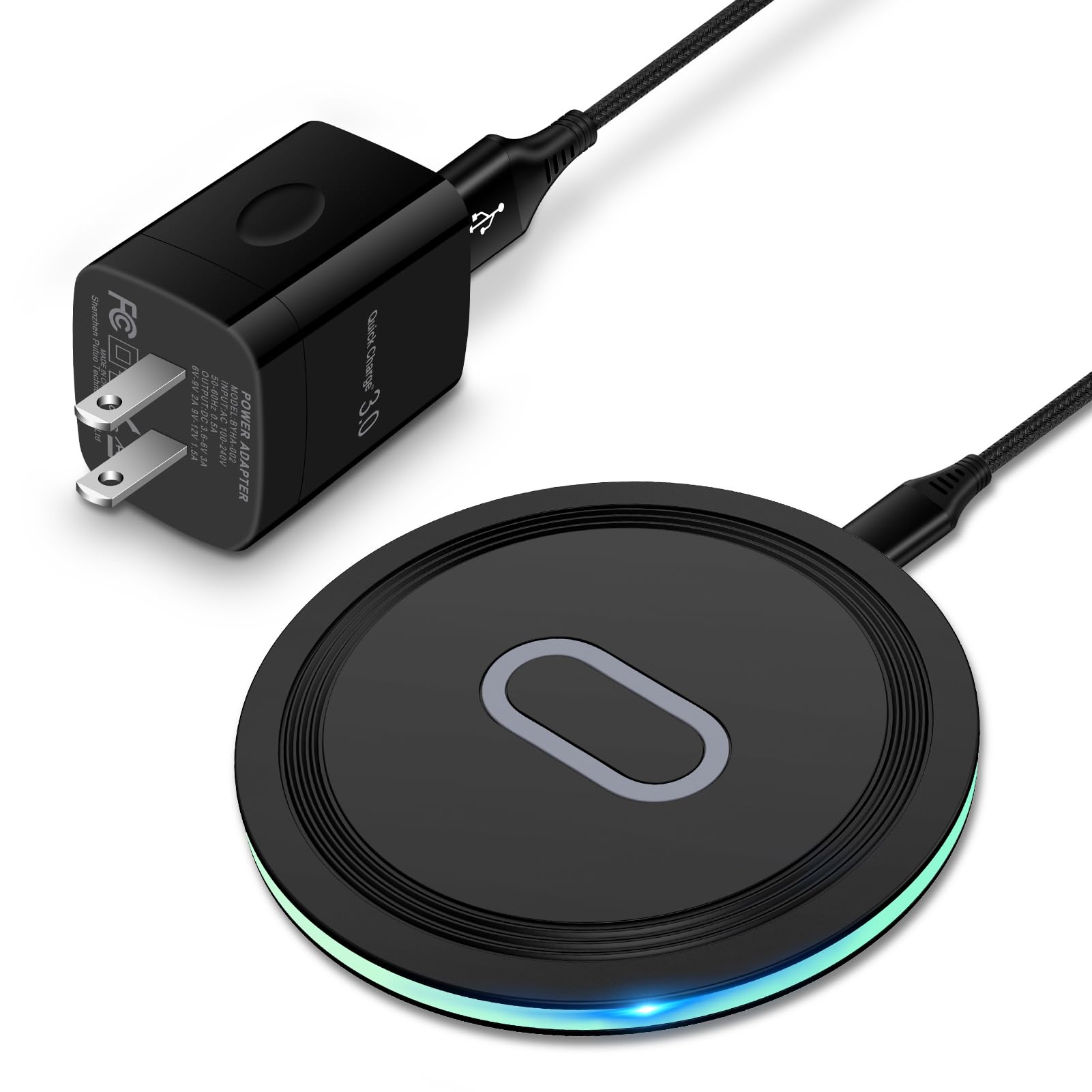 15W Fast Wireless Charger Pad for Samsung Galaxy S25 Ultra/S24 FE/S23 Ultra/S22/S21/Z Flip 6 & Google Pixel 9/8a/7a/8/7 Pro - Qi-Certified Charging Station with QC Adapter - Perfect for Home, Office, and Travel Use