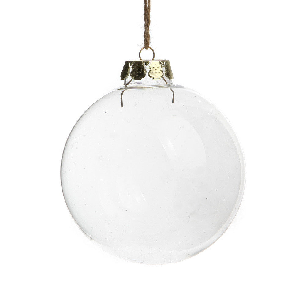 10 Pack Clear Glass Baubles 6cm Diameter with Silver Caps - Round Christmas Tree Ornaments for Table Centerpiece, Memory Keepsake, DIY Craft, Holiday Gift Decorations (Perfect for Xmas Decor, Wedding Favors, Baby Shower Party)