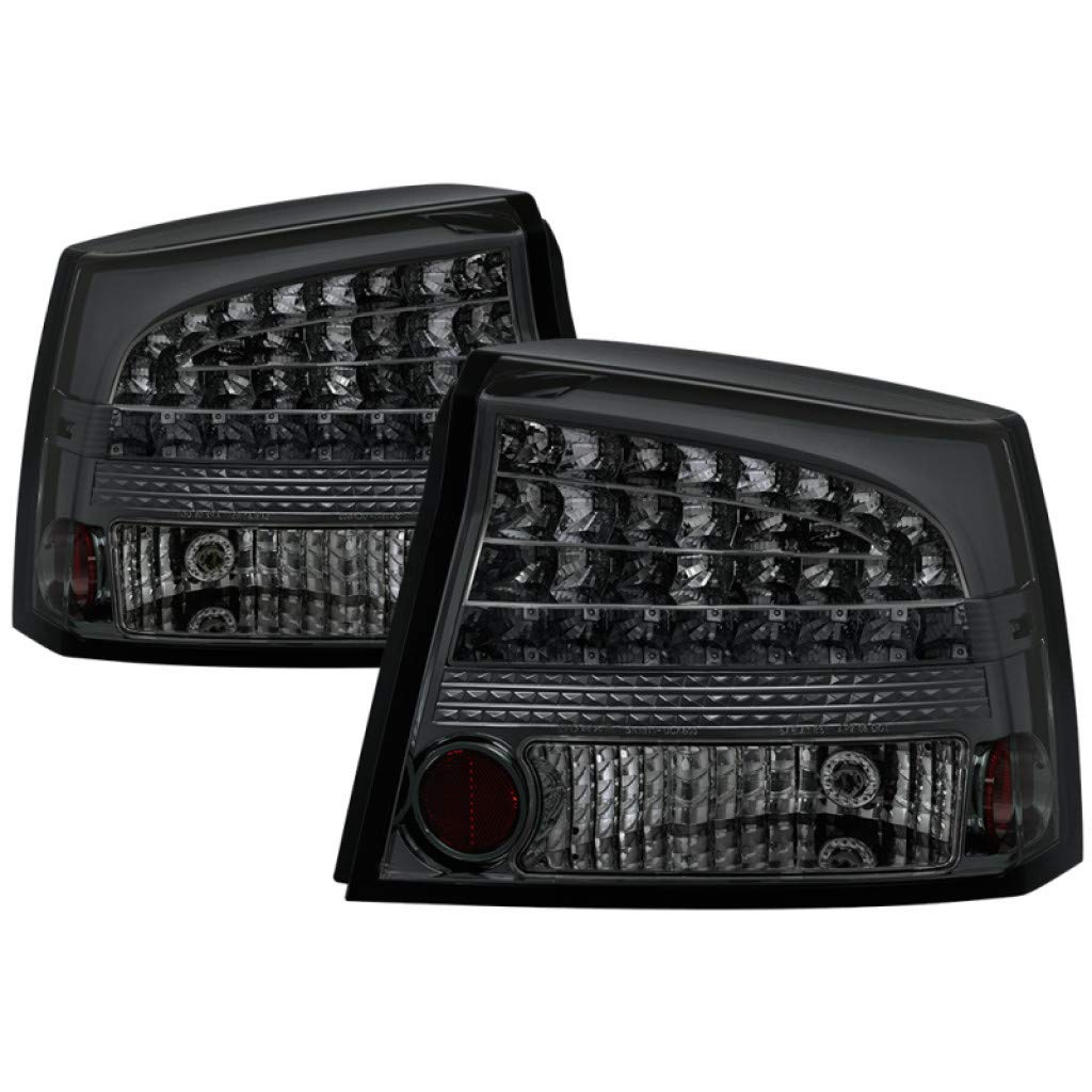 2006-2008 Dodge Charger LED Smoke Tail Lights Pair - Spyder ALT-YD-DCH05-LED-SM (5002310) | High-Performance Replacement for Night Driving & Custom Car Styling