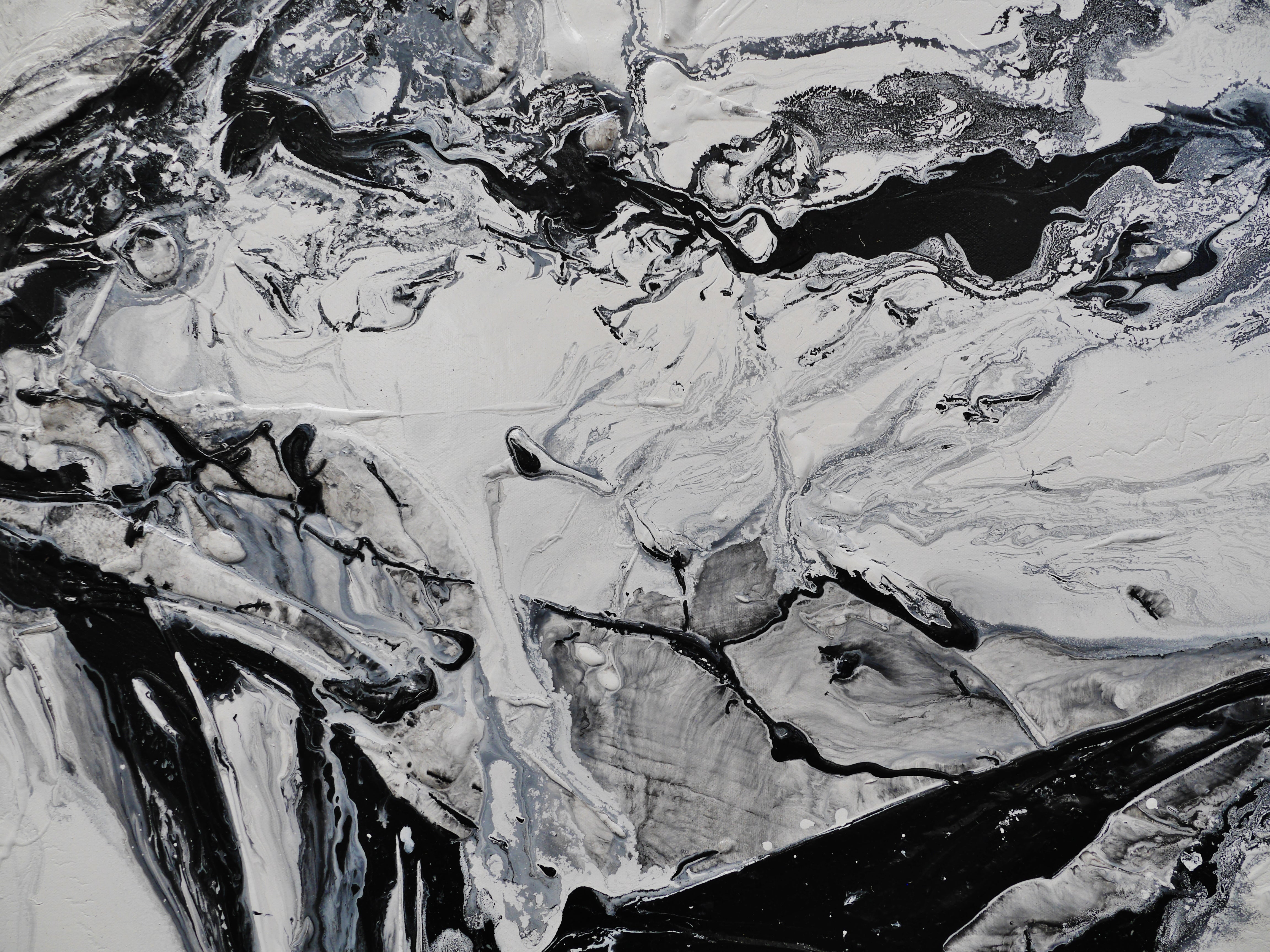 Black Haze 190cm x 100cm Black White Textured Abstract Canvas Art - Modern Wall Decor for Living Room, Bedroom & Office