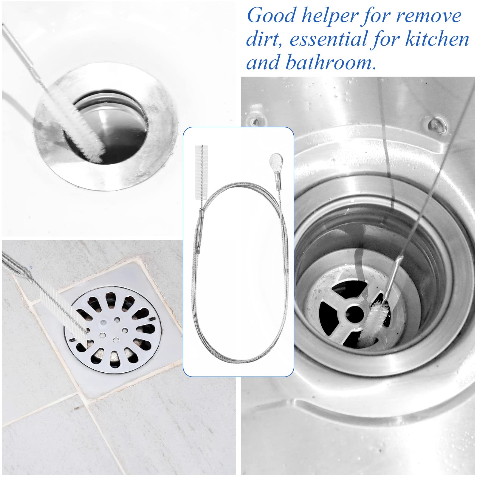 Vaktop 5-Piece Refrigerator Drain Cleaning Kit - Reusable Fridge Drain Hole Brush & Pipe Cleaner Tool Set for Efficient Refrigerator Maintenance - Perfect for Kitchen Appliance Cleaning & Drain Unclogging