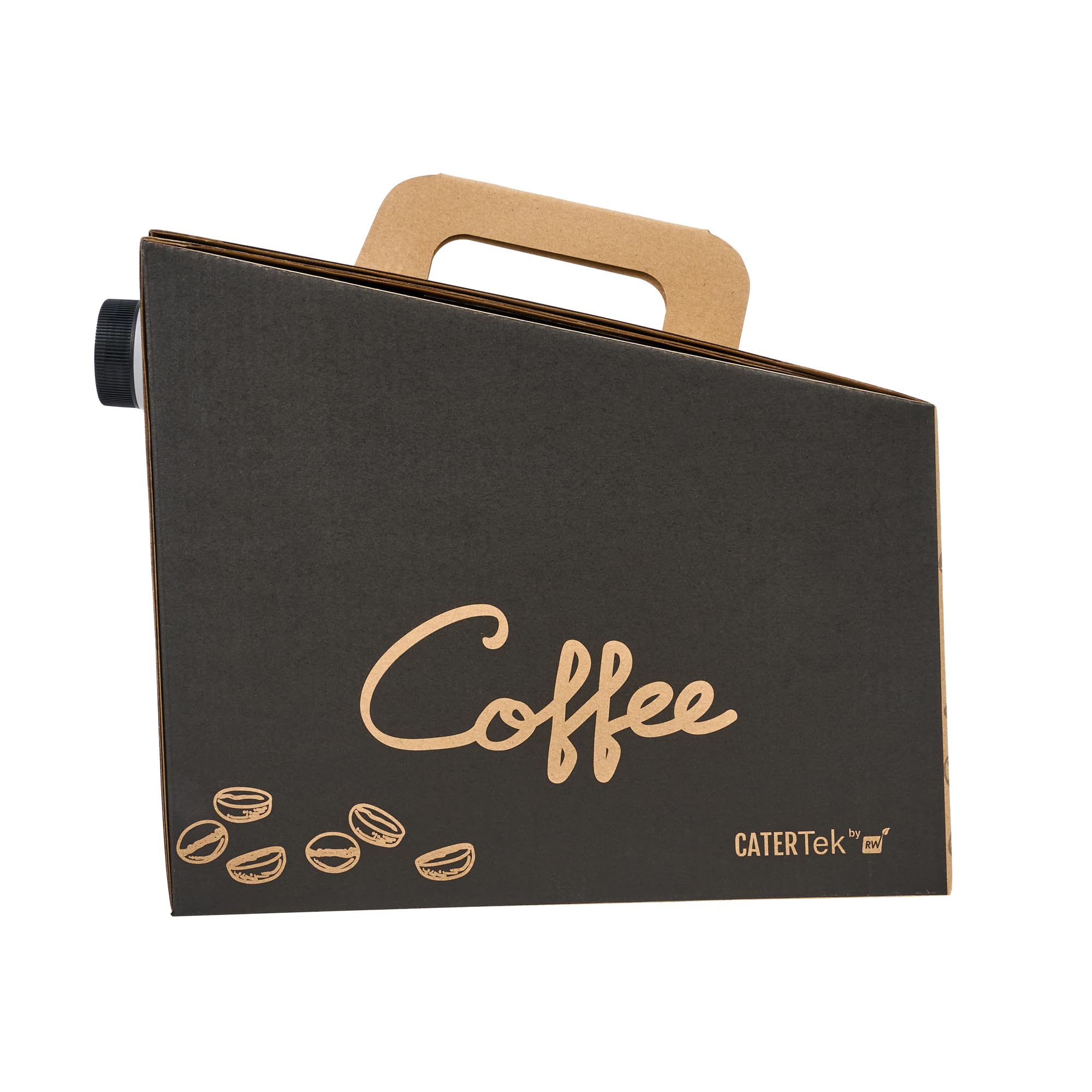 Restaurantware Cater Tek 160oz (10-Pack) Insulated Black Paper Coffee To-Go Containers with Handle - Disposable Beverage Servers for Catering, Events & Office Use - Keeps Coffee Hot, Portable for Up to 20 Cups