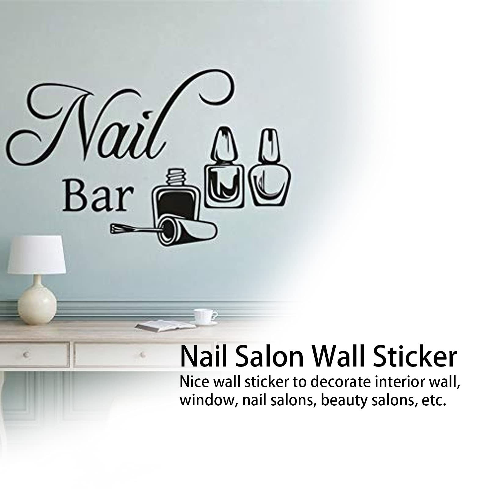 Nail Salon Wall Stickers - Self-Adhesive Nail Art Polish Decals for Walls & Windows - Perfect for Salon Decor, Home Beauty Room & DIY Nail Studio