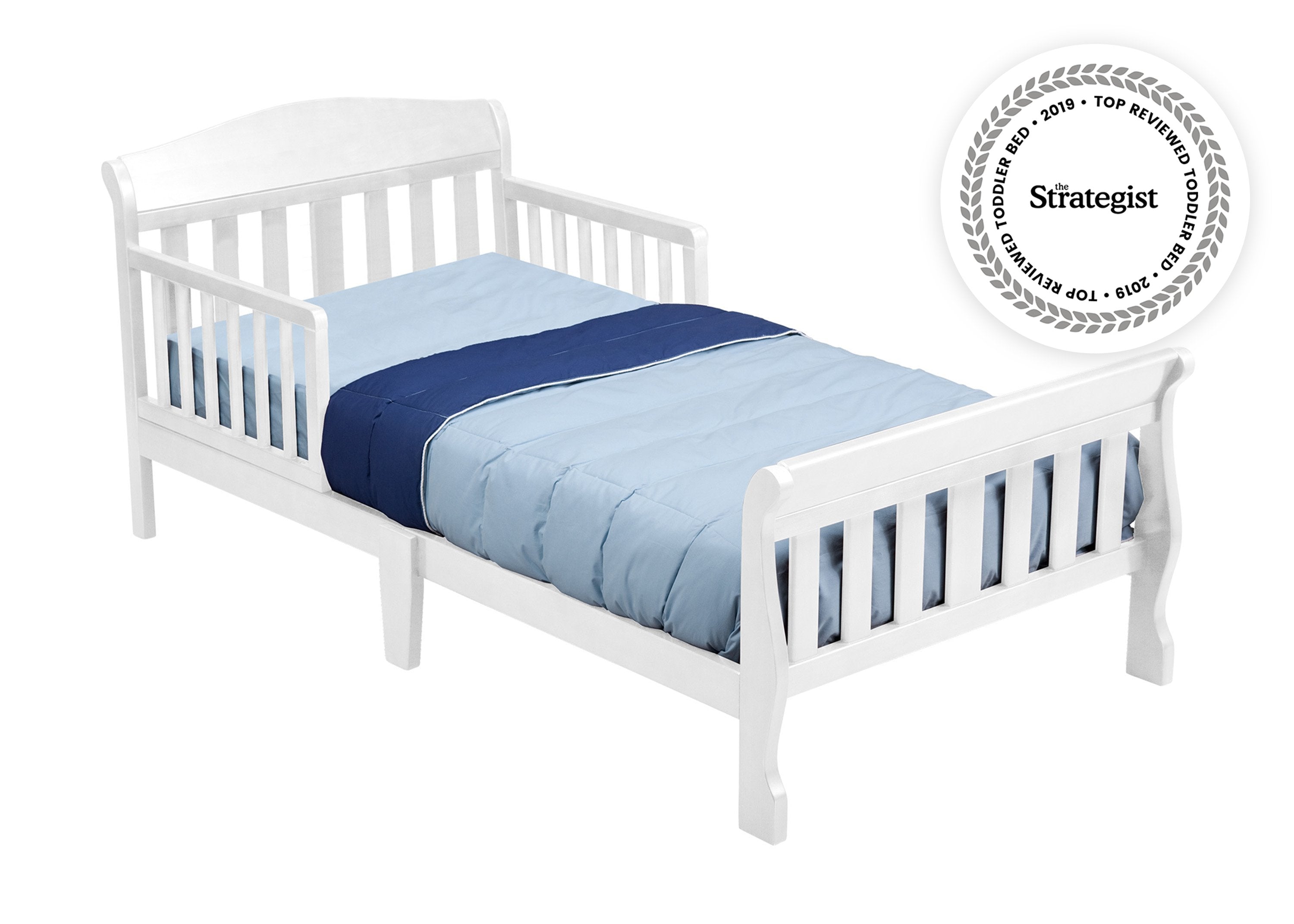 Canton Toddler Bed for Kids - Safe & Comfortable Wooden Toddler Bed with Guardrails | Perfect for Nursery, Daycare & Transitioning from Crib to Big Kid Bed