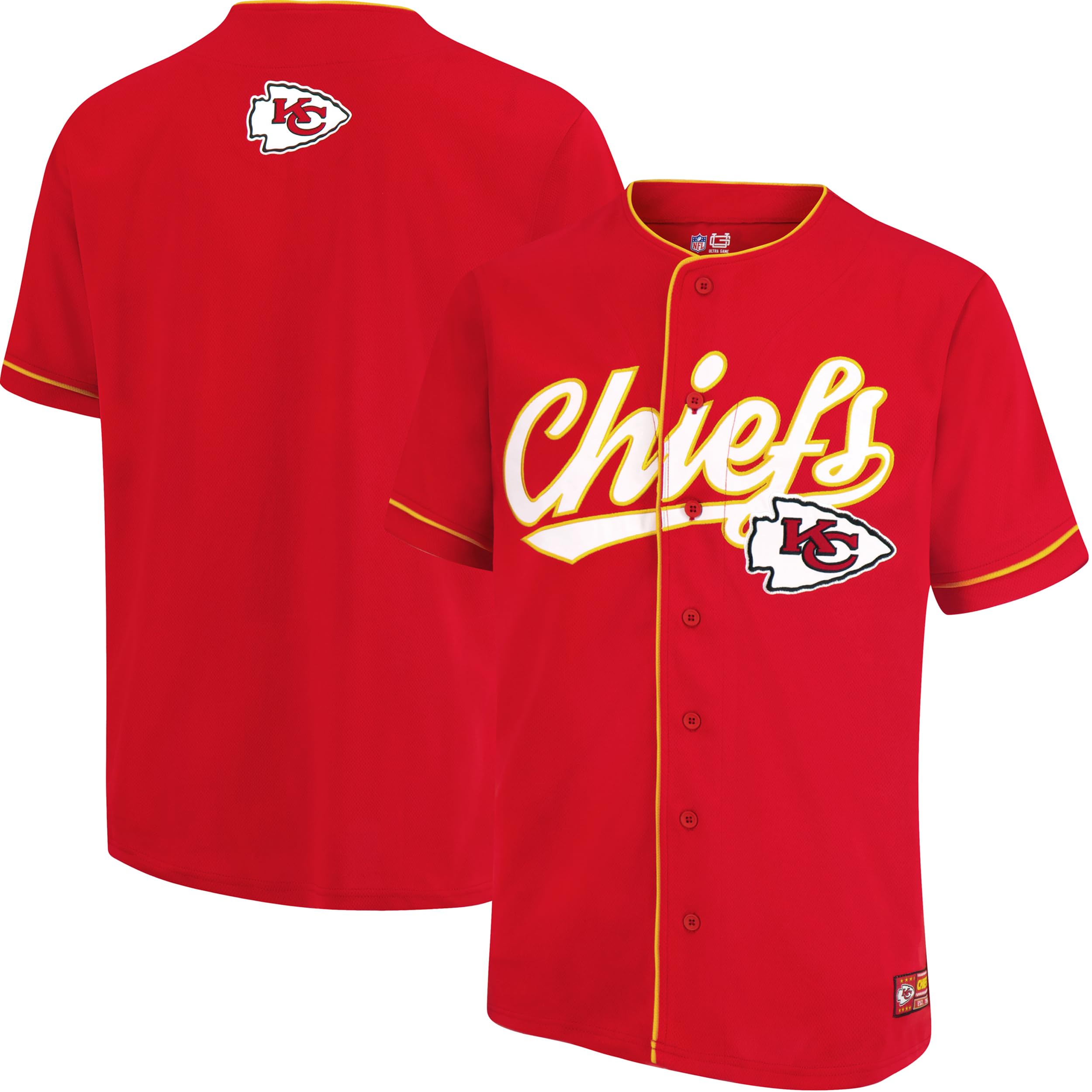 **NFL Men's Game Day Button Down Baseball Mesh Jersey Shirt – Breathable & Comfortable for Football Fans, Tailgating & Sports Events**