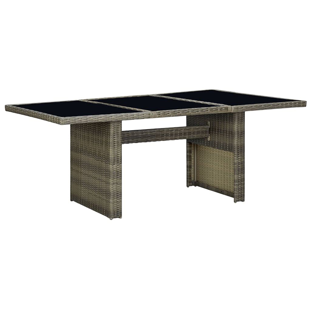 Outdoor Side Tables with Brown Poly Rattan & Tempered Glass - Durable Patio End Table, Backyard Dining Table, Perfect for Outdoor Patio Furniture, Ideal for Garden, Poolside, and Terrace Use