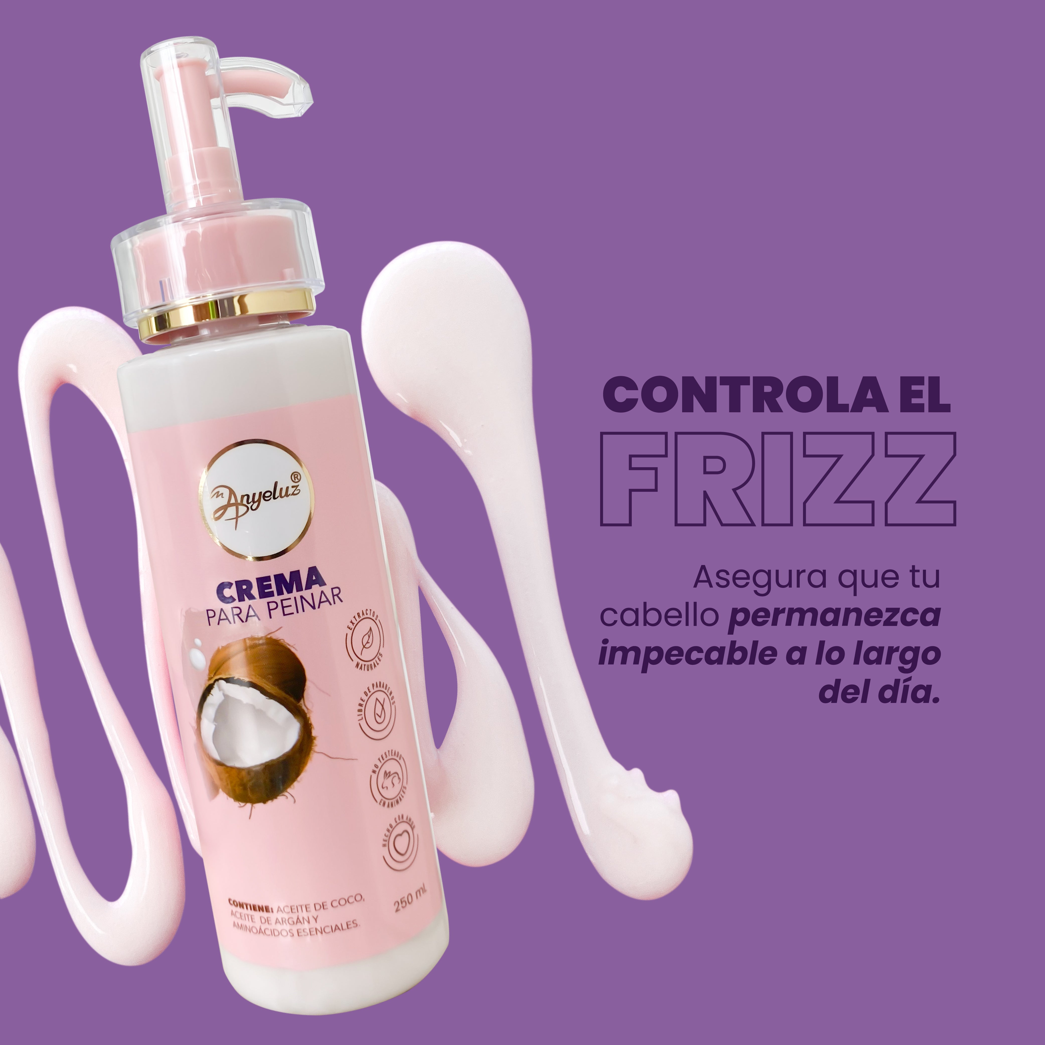 Anyeluz Styling Cream for Smooth & Shiny Hair - Perfect for Daily Styling, Frizz Control & Heat Protection