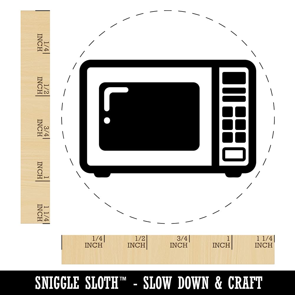 1-1/4 Inch Large Microwave Safe Rubber Stamp for Kitchen Appliances - Perfect for Crafting, Planner Stamping & DIY Projects (Ideal for Home Organization & Scrapbooking)