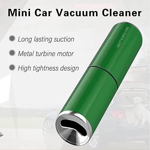 Mini Cordless Handheld Vacuum Cleaner for Car & Home - Portable Rechargeable Car Vacuum, Lightweight & Powerful for Pet Hair, Carpet, Office - Quick Cleaning Anywhere (Green) - Perfect for Cars, Sofas, Stairs & Tight Spaces