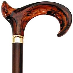 Premium Men's Anatomical Derby Cane with Cherry Wood & Acrylic Handle - Comfortable Walking Cane for Seniors & Mobility Support - Ideal Gift for Father's Day, Birthday & Recovery (Item #DHAR-9765700)