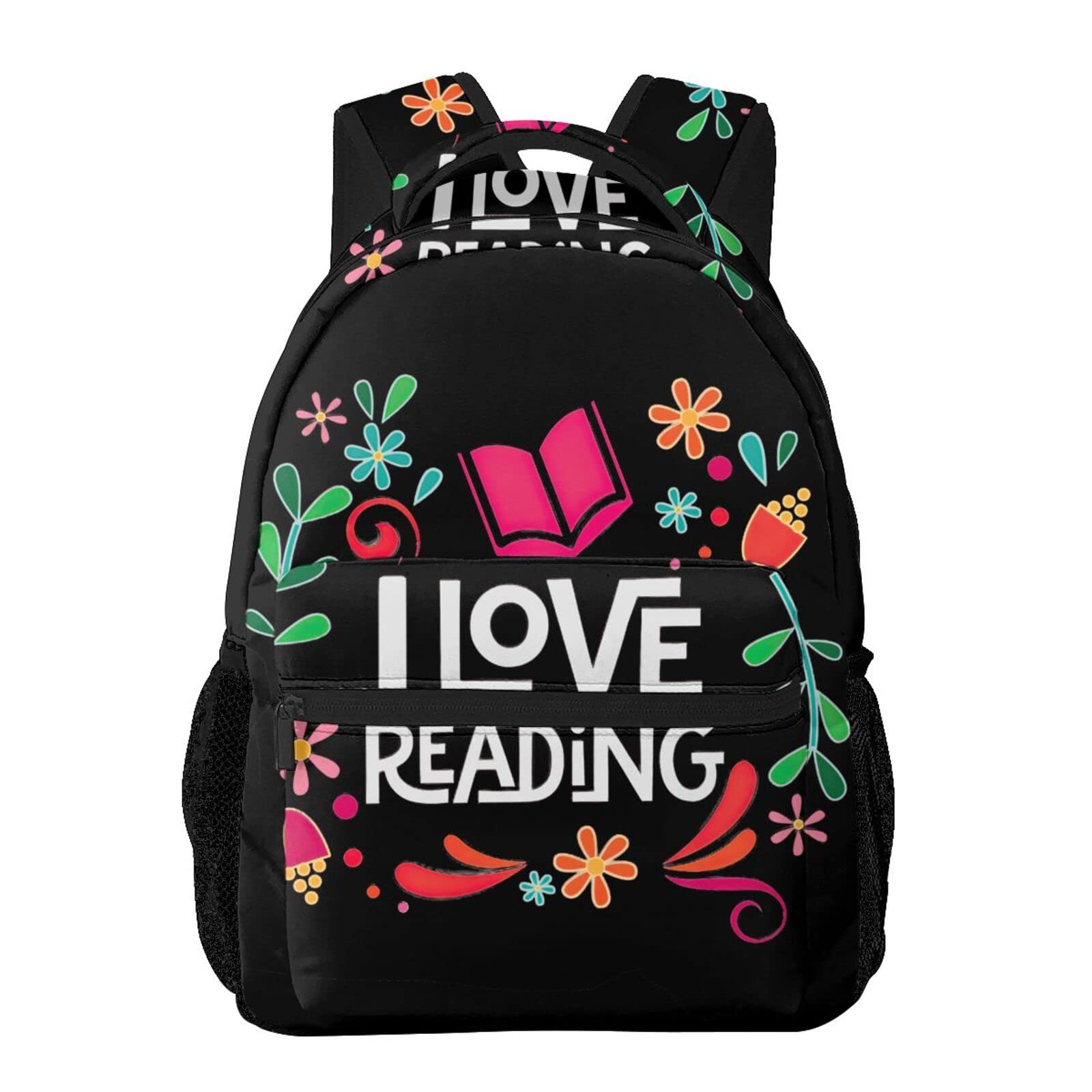 Waterproof Cartoon Backpack for Girls & Teens - Cute School Bag with I Love Reading Design - Perfect for School, Travel & Daily Use