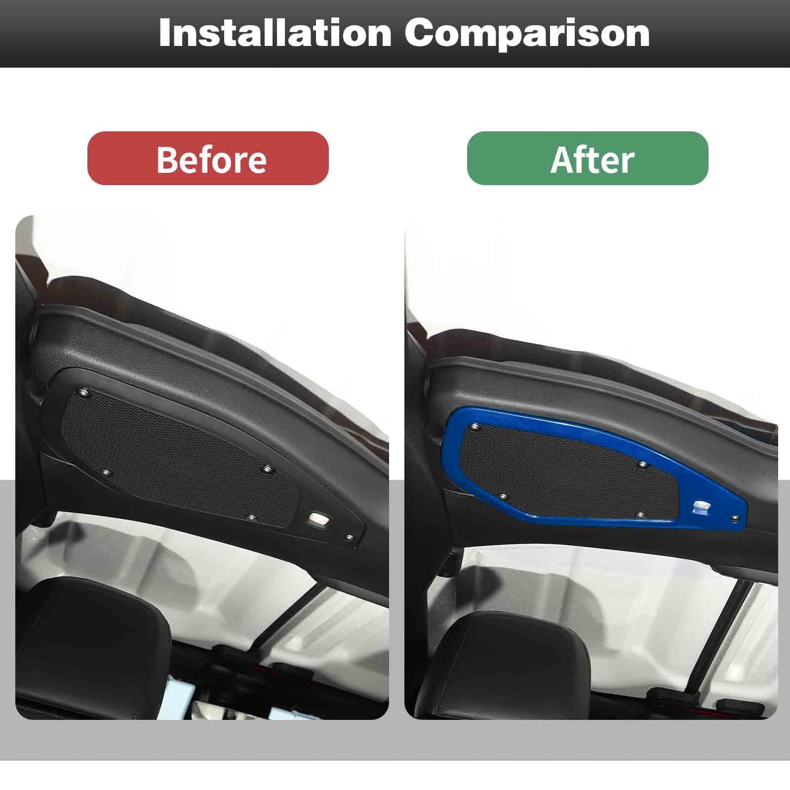 CheroCar Jeep Wrangler JL JLU & Gladiator JT Roof Speaker Cover Trim (2024+ Models) - Premium Blue Interior Accessories for Enhanced Sound & Style - Perfect for Off-Road Adventures & Car Audio Upgrades