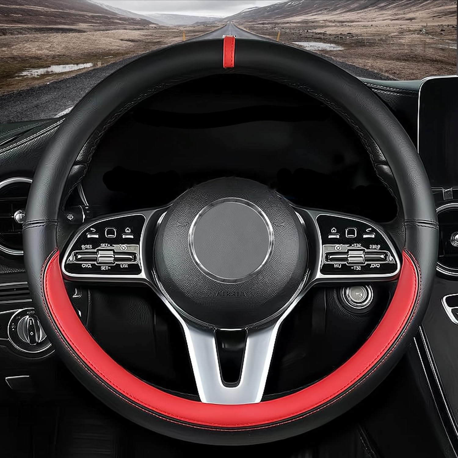 Premium Nappa Leather Non-Slip Steering Wheel Cover for Hyundai - Custom Fit Car Accessory | Perfect for Daily Commute, Road Trips & Enhanced Driving Comfort