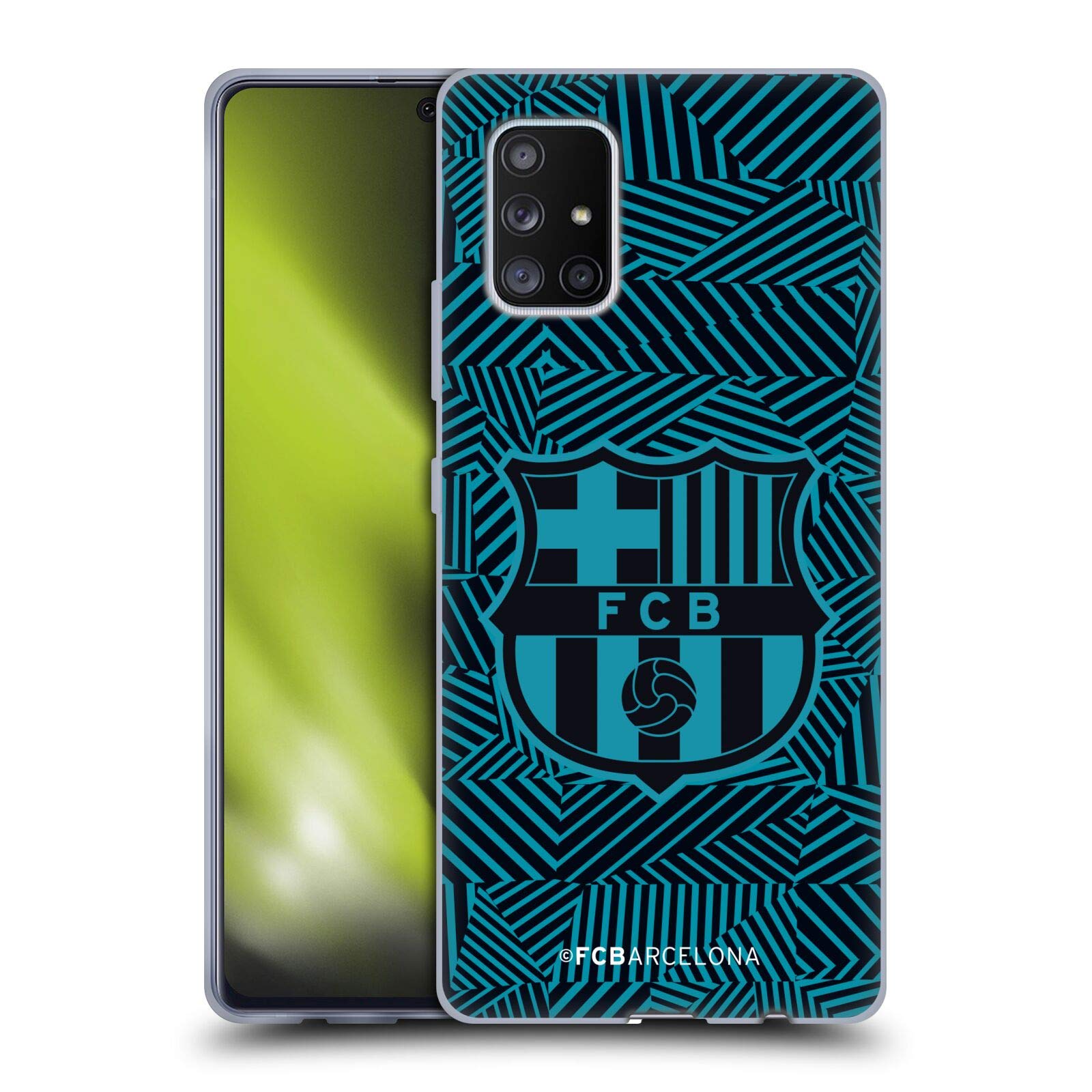 FC Barcelona Black Crest Soft Gel Case for Samsung Galaxy A71 5G (2020) - Officially Licensed by Head Case Designs - Durable Protection for Everyday Use