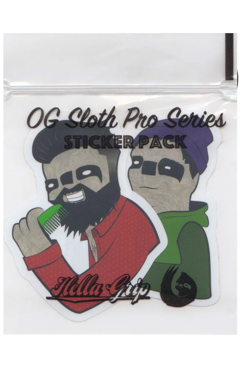 Hella Grip OG Sloth Pro Series Sticker Pack V2 - Premium Vinyl Decals for Laptops, Skateboards & Water Bottles - Durable, Waterproof Stickers for DIY Customization