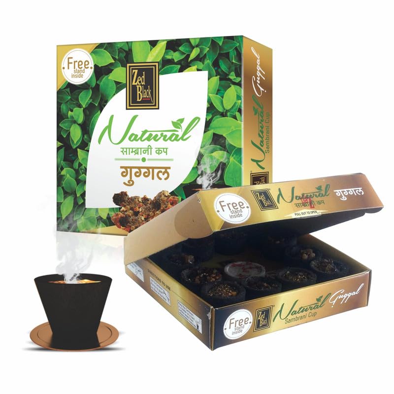 Zed Black Sambrani - Natural Guggal Incense Cups for Pooja & Havan | Pure Dhoop for Home Worship & Festivals (Pack of 3) | Perfect for Daily Prayer, Meditation & Spiritual Cleansing
