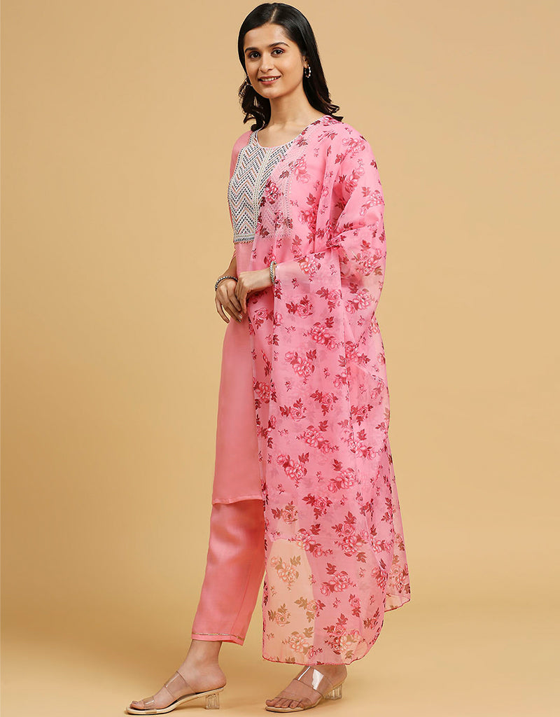 Stylish Baby Pink Cotton Designer Party Wear Salwar Suit for Women - Perfect for Weddings, Festivals & Special Occasions
