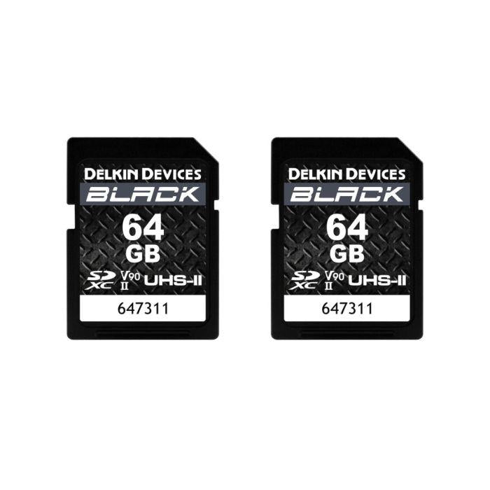 Delkin Devices 64GB UHS-II SD Memory Card (2-Pack) - High-Speed Performance for DSLR Cameras, 4K Video & Professional Photography
