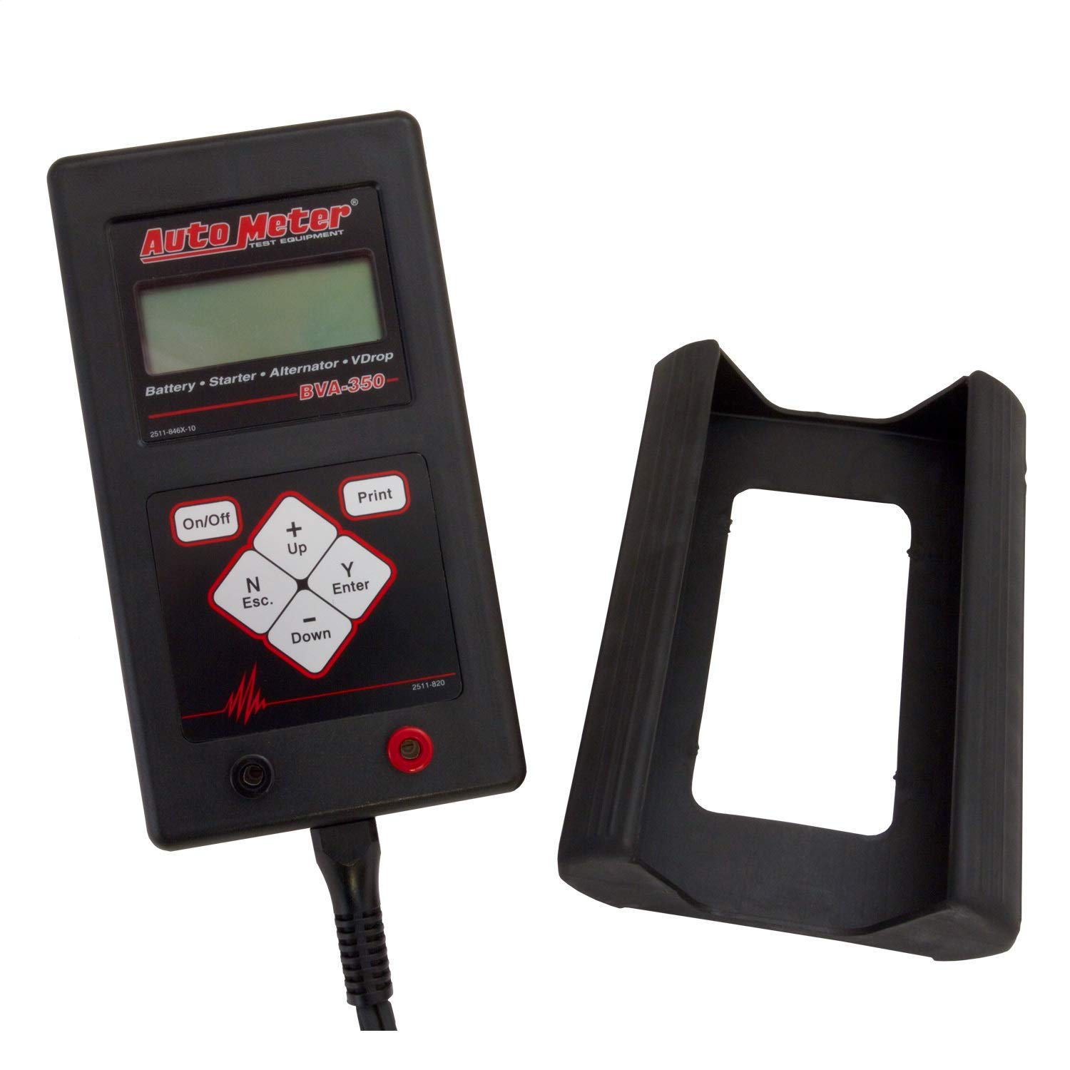 Auto Meter BVA-350 Intelligent Handheld Battery Tester - 12V Car Battery Analyzer for Cars, Trucks & Motorcycles - Perfect for Home Mechanics & Roadside Emergency Testing