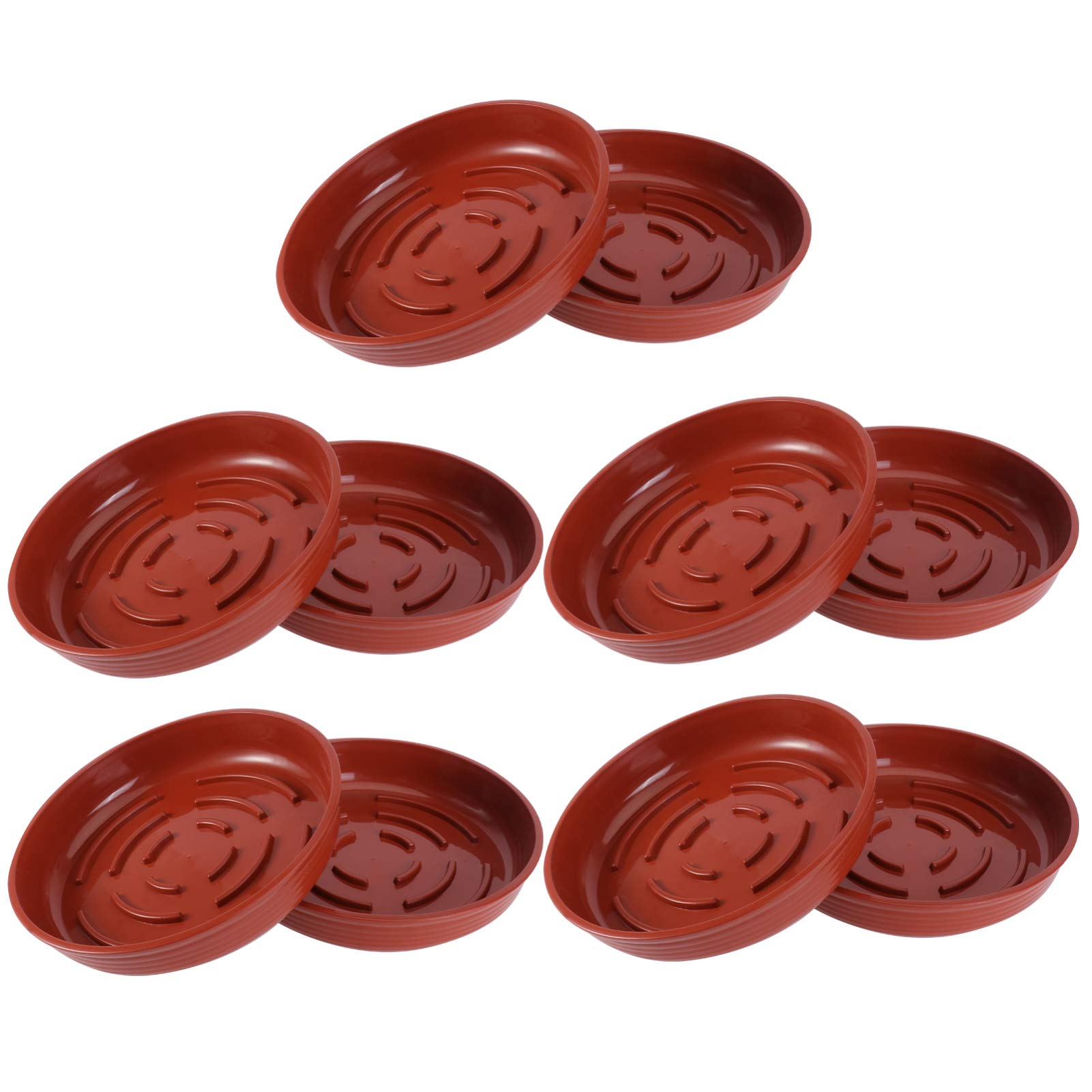 10pcs Plastic Plant Saucers - Drip Trays for Flower Pots, Garden Planters & Indoor/Outdoor Use - Ideal for Drainage Protection on Decks, Patios and Windowsills