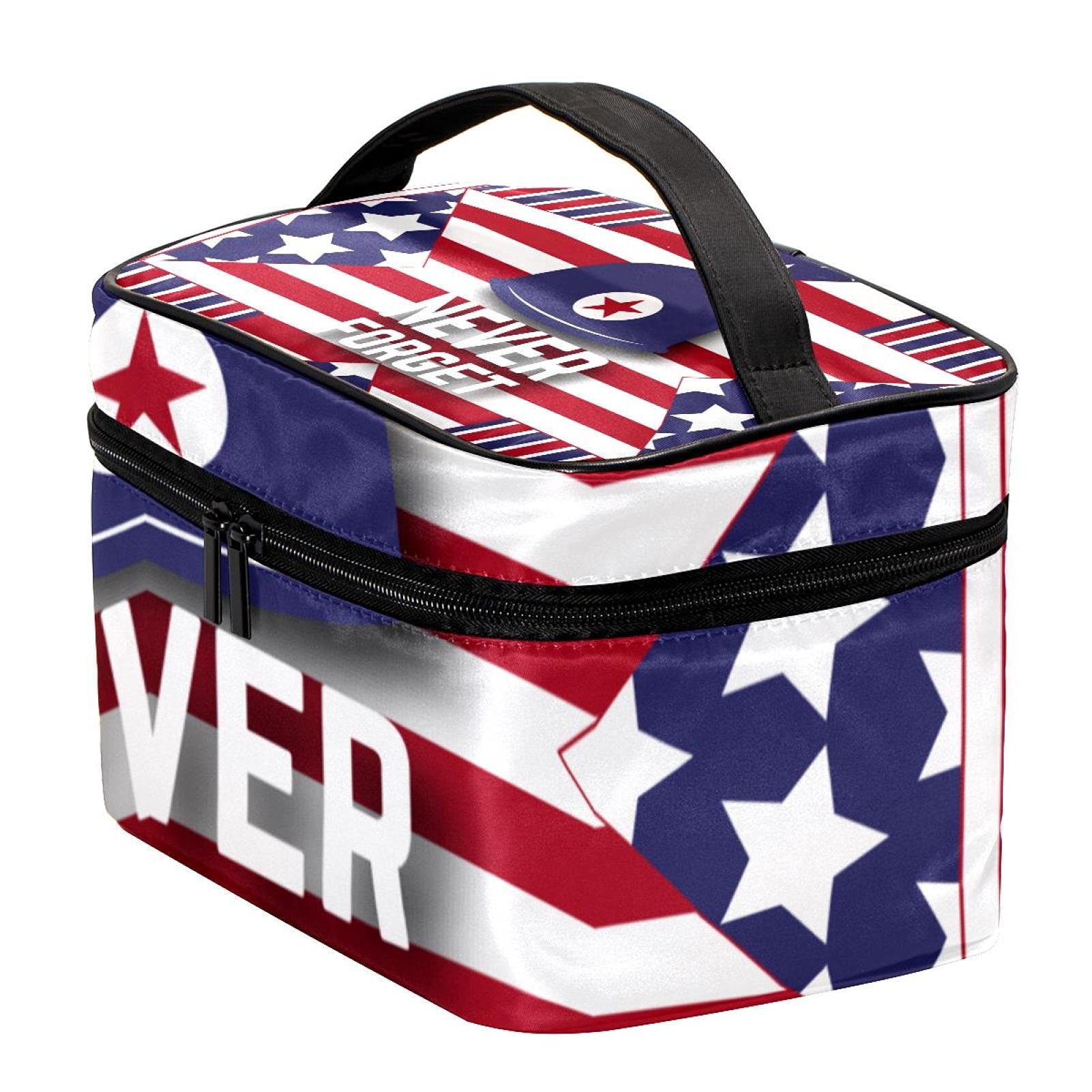 Memorial Day Themed Travel Makeup Bag - Large Cosmetic Organizer with Zipper for Women & Girls - Perfect for Vacation, Gym, and Daily Essentials Storage