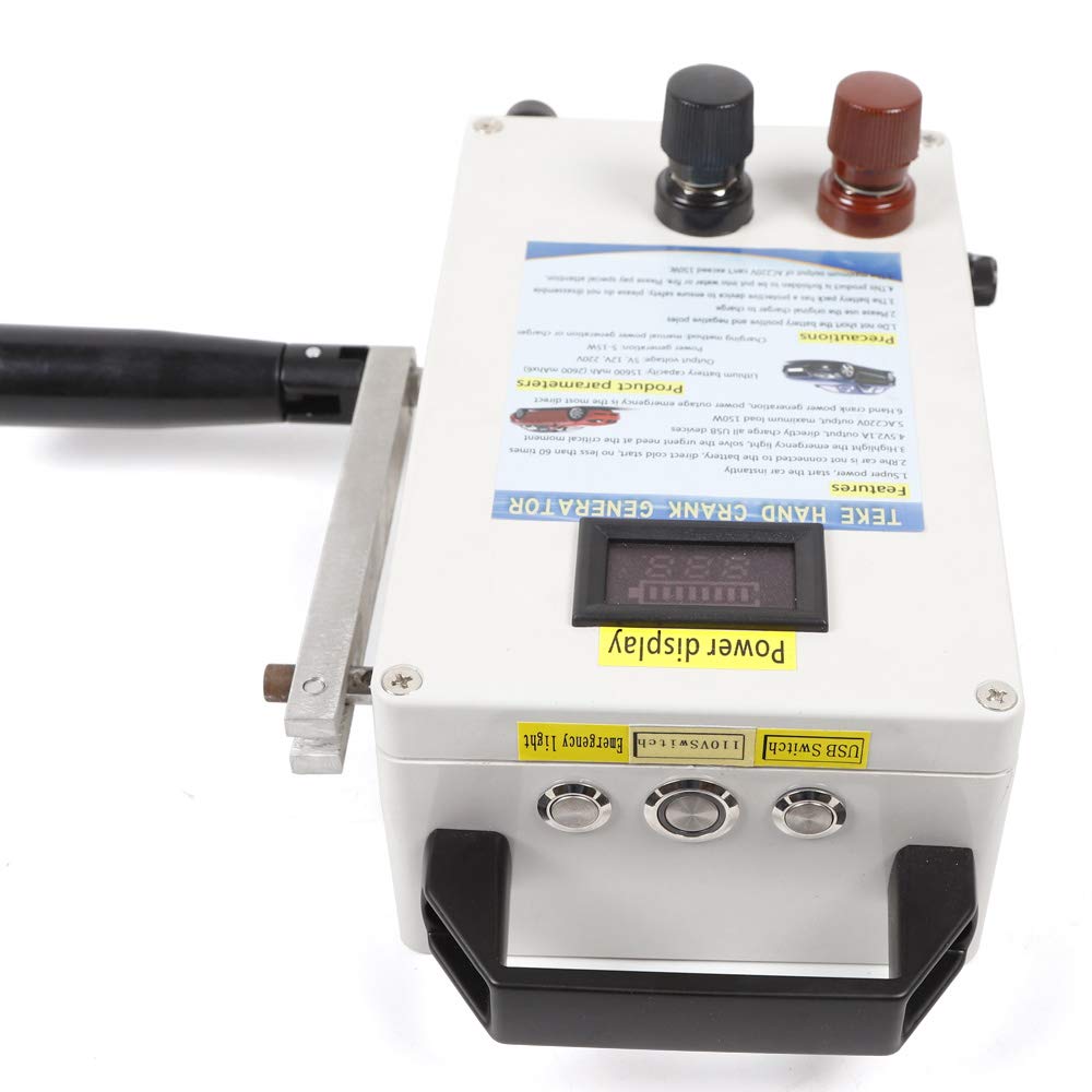 Hand Crank Generator - 150W Portable Emergency Power Supply for Phone Charging, Camping & Outdoor Survival Gear - Manual Power Bank for Emergency Kits & Off-Grid Adventures