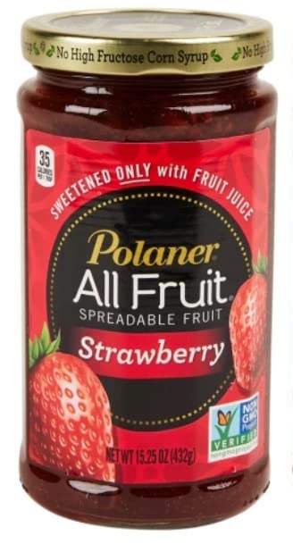 Polaner All Fruit Spreadable Fruit - Strawberry, Raspberry & Blueberry Variety Pack (10 oz, Pack of 3) | Healthy Breakfast Topping for Toast, Pancakes & Yogurt | Includes Free Make Your Day Spreader or 2 Sporks