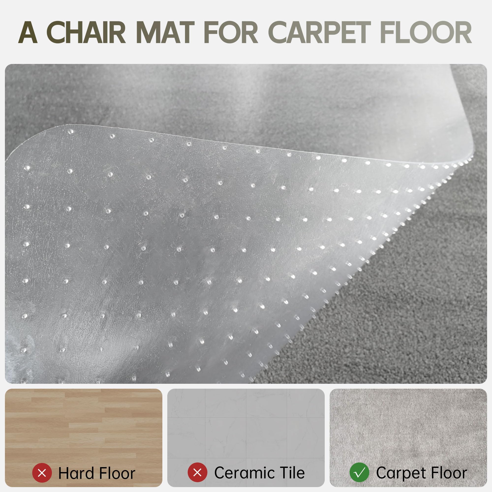 Heavy Duty Office Chair Mat for Carpet - 96