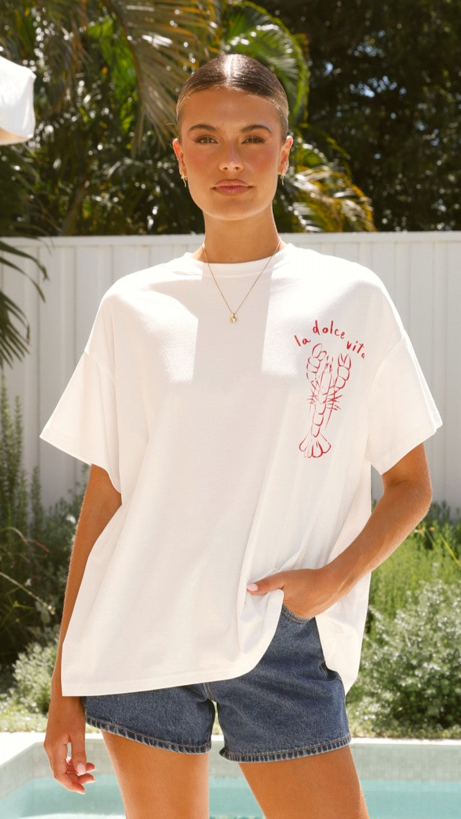 Amalfi Tee - Soft Cotton White T-Shirt for Men & Women | Casual Wear, Summer Outfits, Beach Vacation Essentials