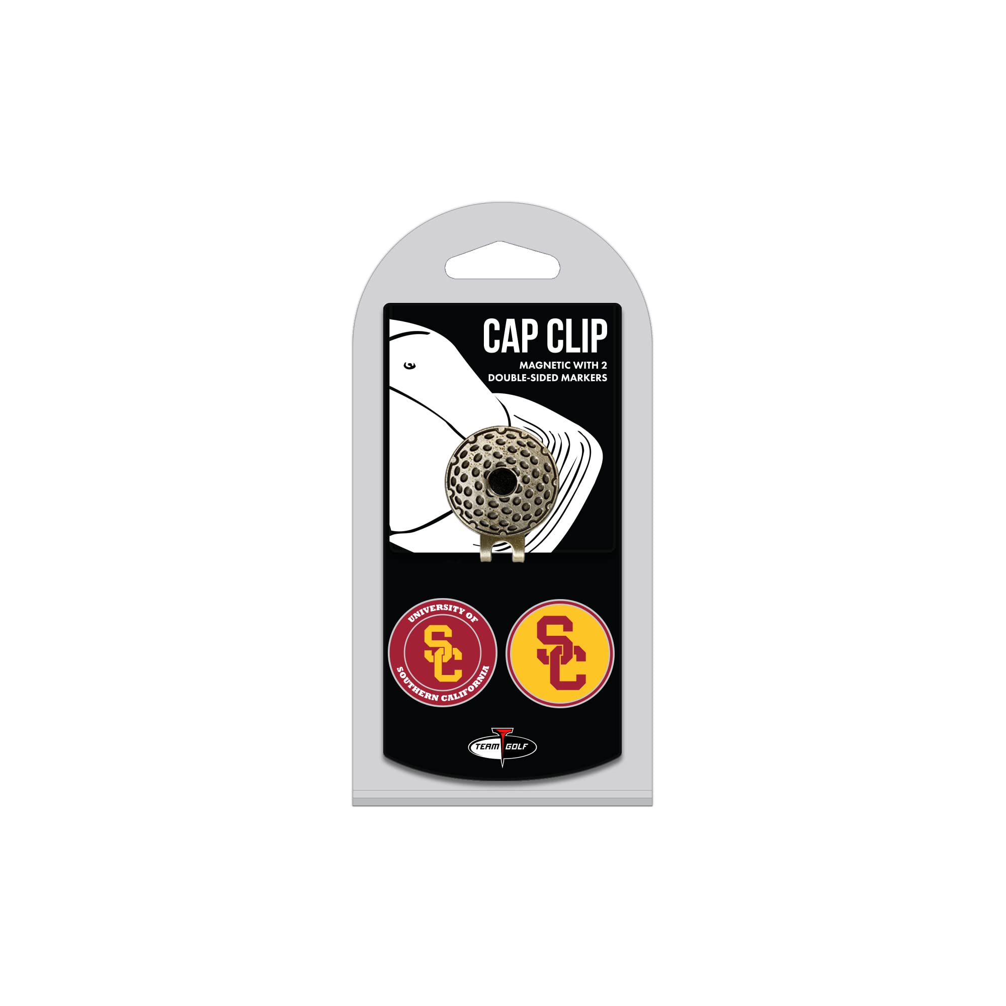 Team Golf NCAA Golf Cap Clip with 2 Removable Double-Sided Enamel Magnetic Ball Markers - Easy Hat Attachment for Golfers | Perfect for Golf Tournaments, Practice & Course Play