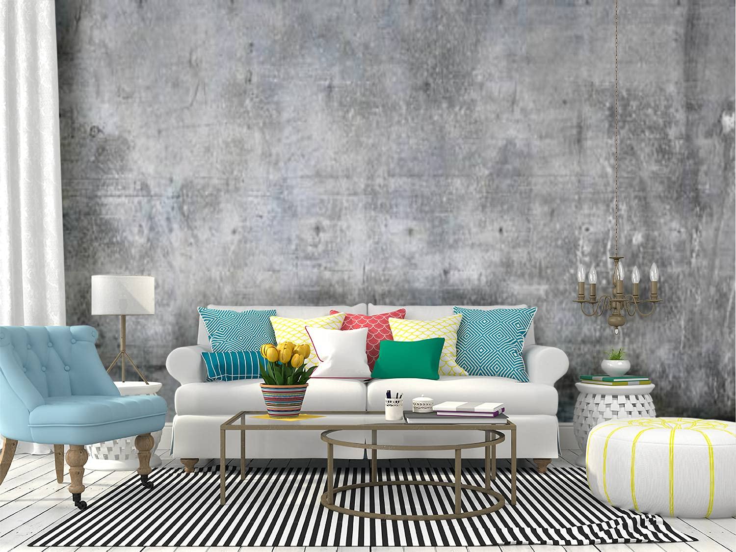 RECETHROWS Peel and Stick Wallpaper - Self-Adhesive Vinyl Film Roll with Old Dirty Concrete Wall Texture, Large Removable Wall Mural for Home Decor, Shelf Paper, Perfect for Living Room, Bedroom, and Office Backgrounds