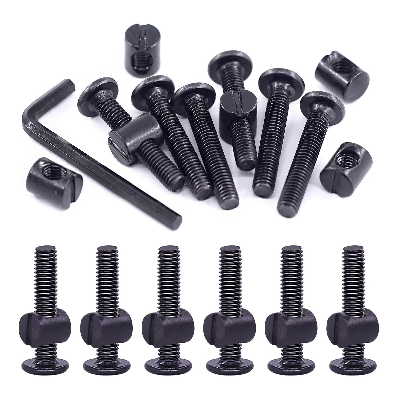 Swpeet 25Pcs M6x35mm Crib Screws with Allen Wrench - Baby Bed Furniture Hardware for Cots & DIY