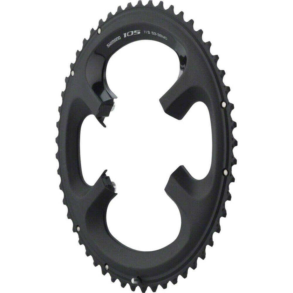 Shimano 105 5800-L 53T 110mm BCD 11-Speed Chainring - Compatible with 53/39T Crankset - Black - Perfect for Road Biking & Performance Cycling Upgrades