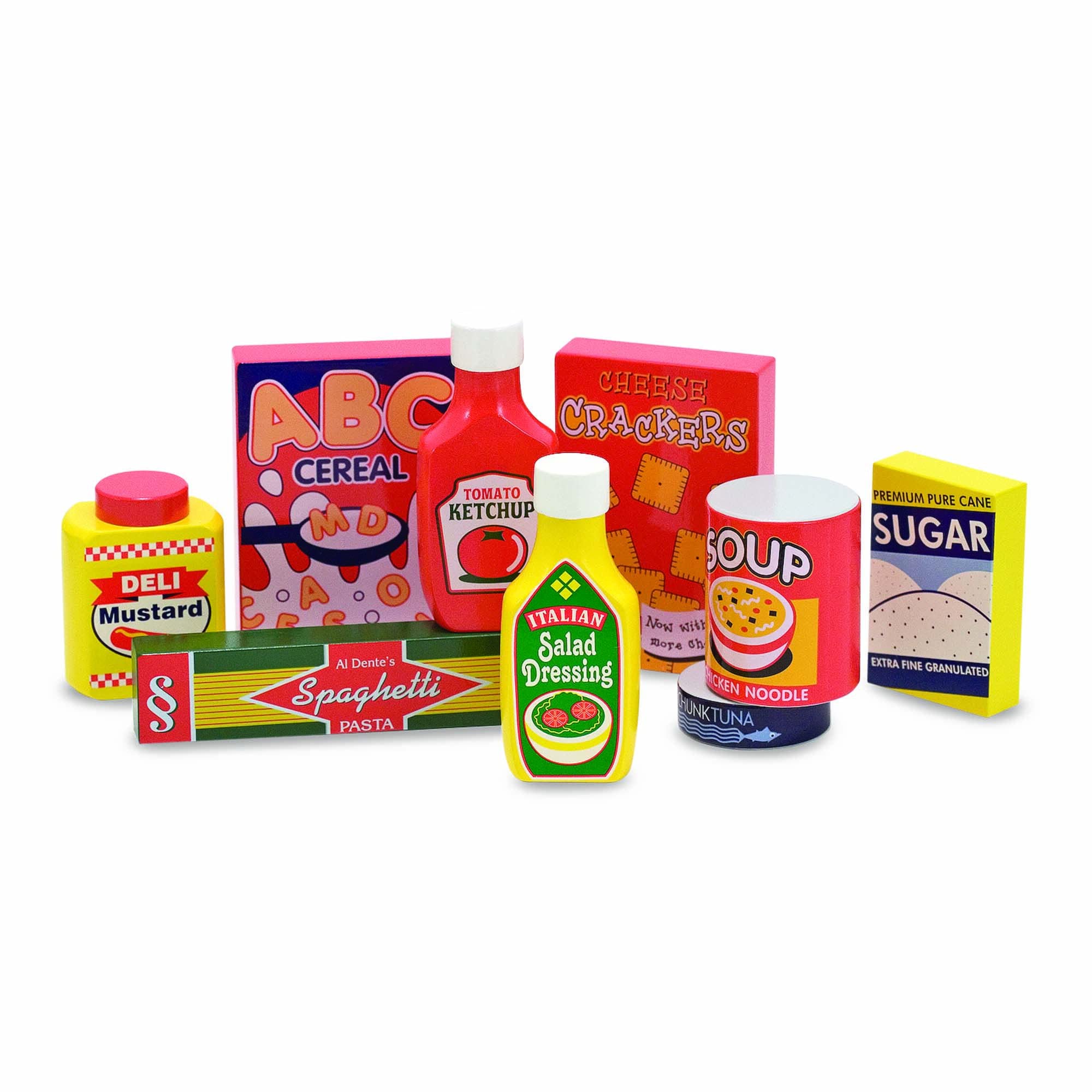 Melissa & Doug Wooden Play Food Set - 21-Piece Pantry Food Toys for Kids, Pretend Play Kitchen Accessories for Toddlers & Preschoolers | Compatible with M&D Scratch Fun Mini-Pad (04077) - Perfect for Role Play, Learning & Gift Giving