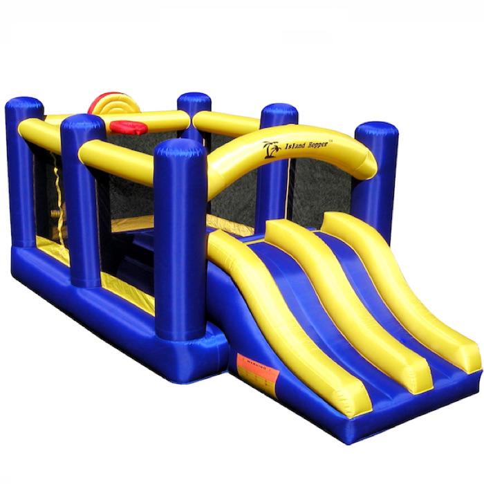 Island Hopper Racing Slide and Slam Bounce House - Inflatable Water Slide for Kids Outdoor Play, Birthday Parties, and Backyard Fun - Perfect for Summer Activities and Family Gatherings