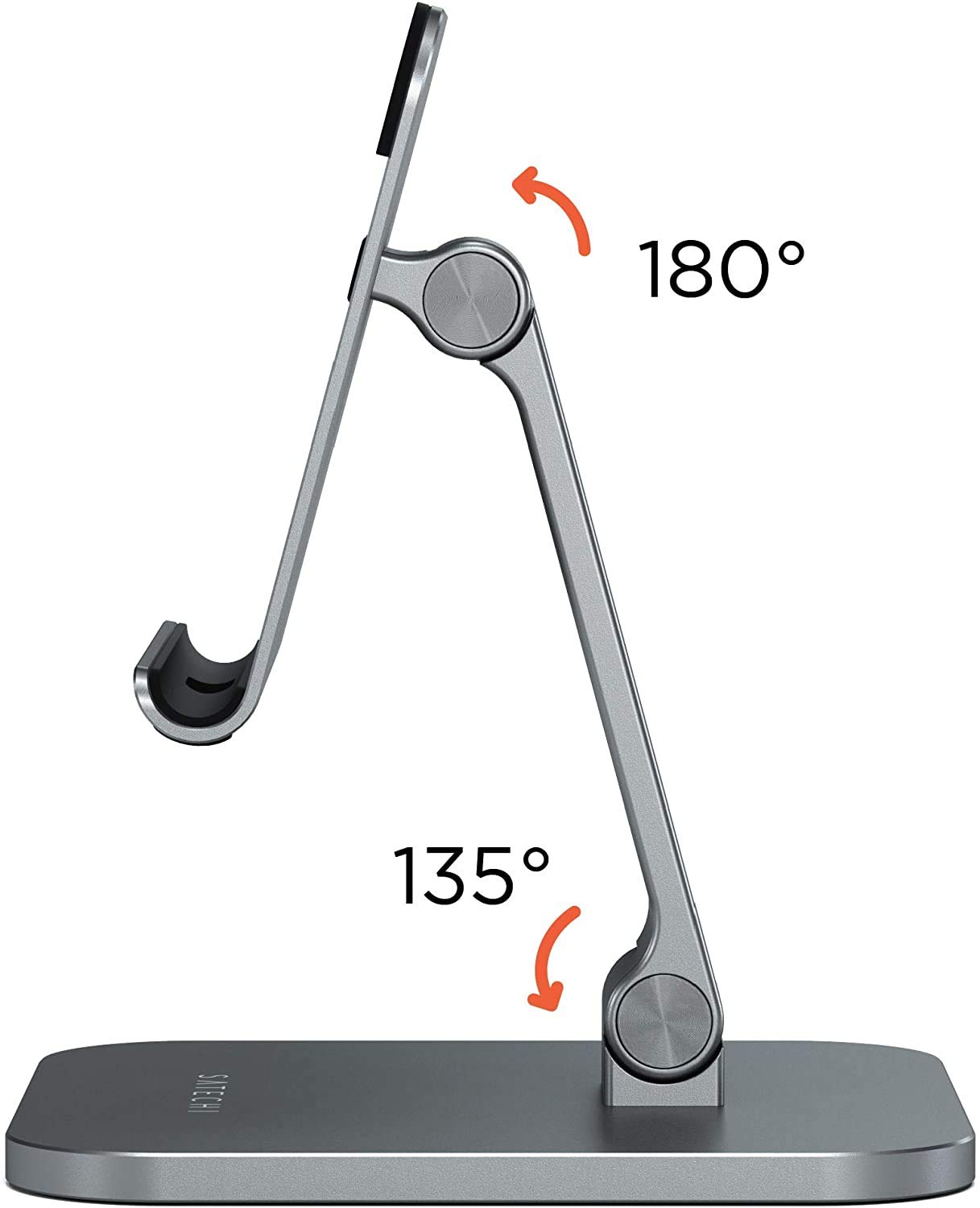 Satechi Aluminum Adjustable Desktop Stand with Soft Pads - Compatible with iPad Pro M2/M1, iPad Air M1, iPad Mini, iPhone 16/15/14 Series & More - Perfect for Home Office, Workstation & Tablet Viewing