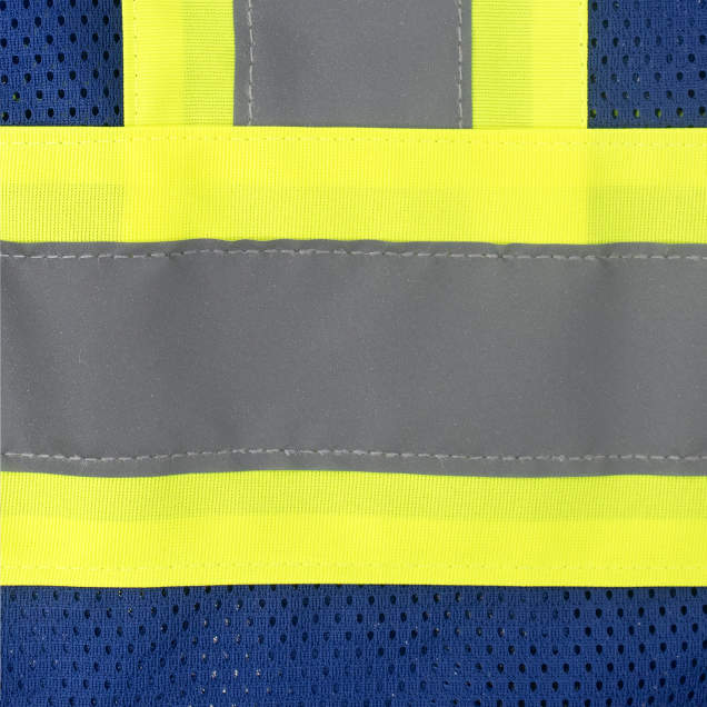 High Visibility Blue Safety Vest with Zipper - Reflective Work Vest for Construction, Road Workers & Outdoor Activities (1 Pack)