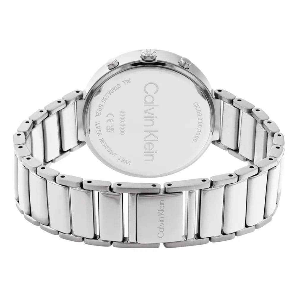Calvin Klein Women's Watch - White Dial, Silver Stainless Steel Strap, Model 25200282 | Elegant Fashion Accessory for Office, Date Night & Special Occasions