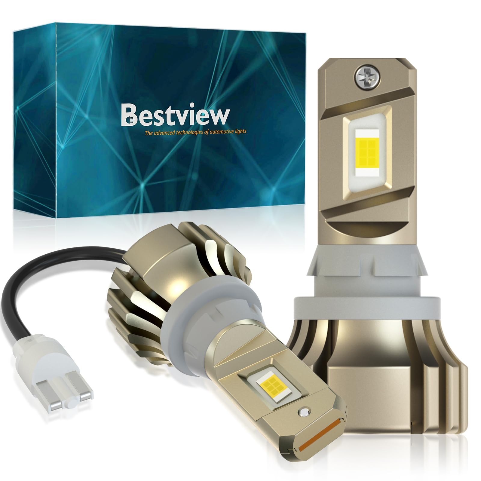 Bestview 912 921 LED Bulb - 5600 Lumens T15 906 W16W Backup Reverse Light Bulbs, CANBUS Error Free for Cars & Trucks, High Brightness 6500K White (Pack of 2) - Perfect for Nighttime Reversing & Parking Safety