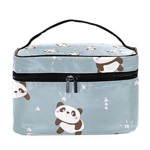 ANINILY Cute Cartoon Panda Travel Cosmetic Bag - Waterproof Multifunctional Makeup Organizer with Mesh Pocket for Women | Perfect for Travel, Gym & Daily Use