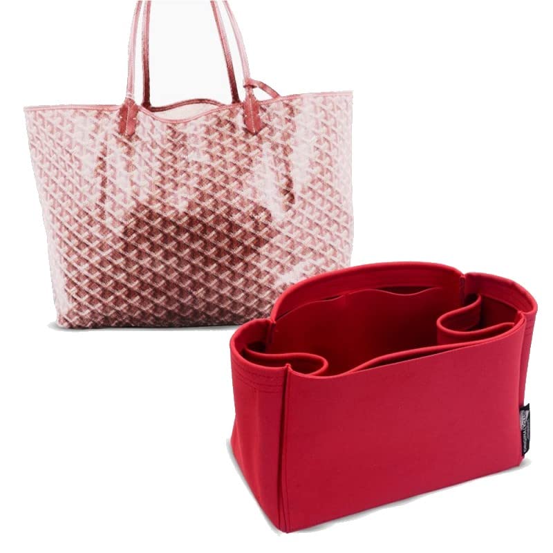 Red Suedette Leather Bag Organizer - Compatible with Louis Vuitton St Louis PM & Anjou PM Designer Bags | Perfect for Travel, Work & Daily Use