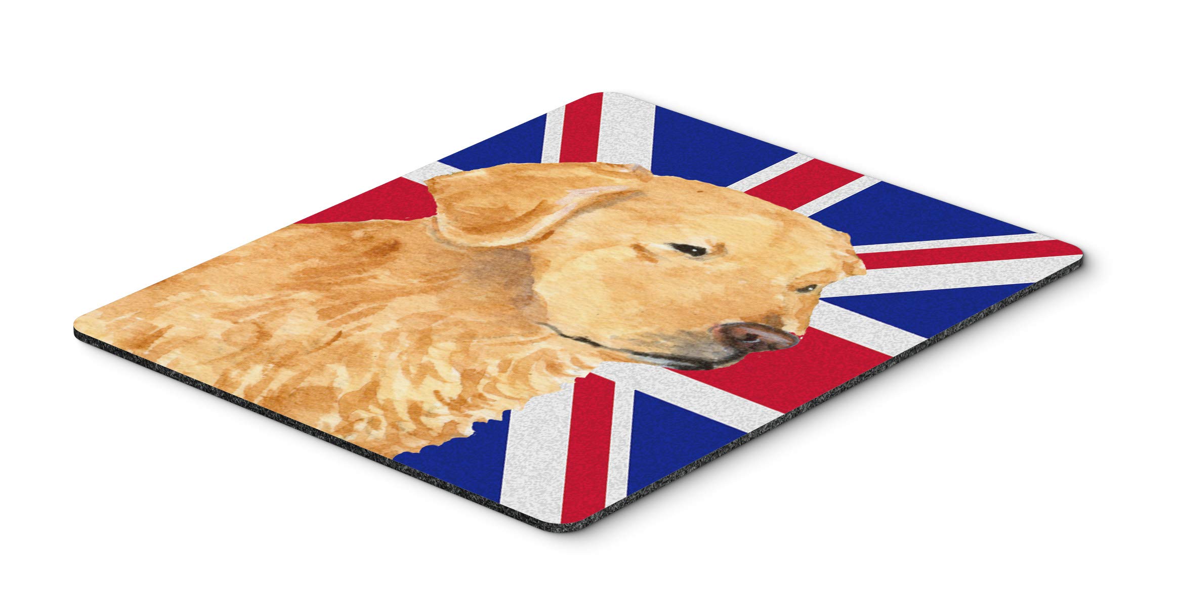 Golden Retriever with Union Jack British Flag Mouse Pad - Large Washable Non-Slip Desk Mat for Home Office, Gaming & Computer Work | Cute Dog-Themed Mousepad for Laptop & PC Users | Perfect Gift for British Dog Lovers