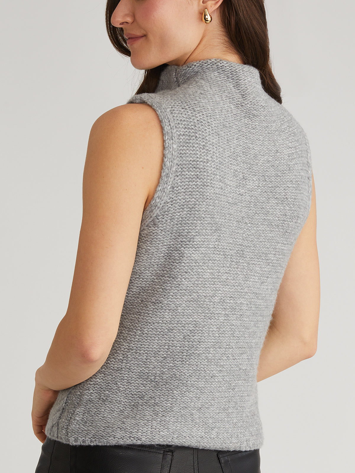 Kendall Women's Funnel Neck Cable Knit Tank Top - Soft Casual Sleeveless Summer Blouse for Work, Date & Vacation