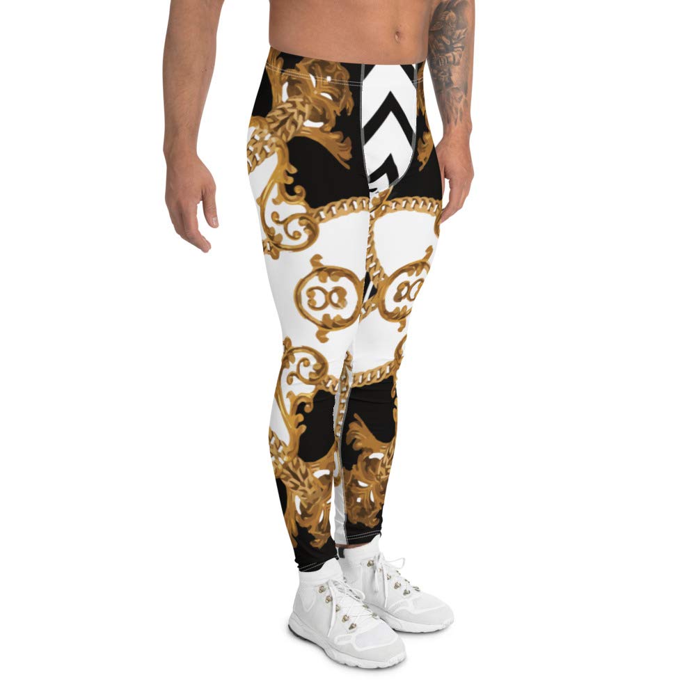 **Men's Yoga Leggings - Stretchy Workout Pants for Weightlifting, Hiking, Cycling & Gym - Breathable & Comfortable for Running, Climbing & Softball - White**    *(Perfect for Yoga, Fitness Training, Outdoor Activities & Casual Wear)*