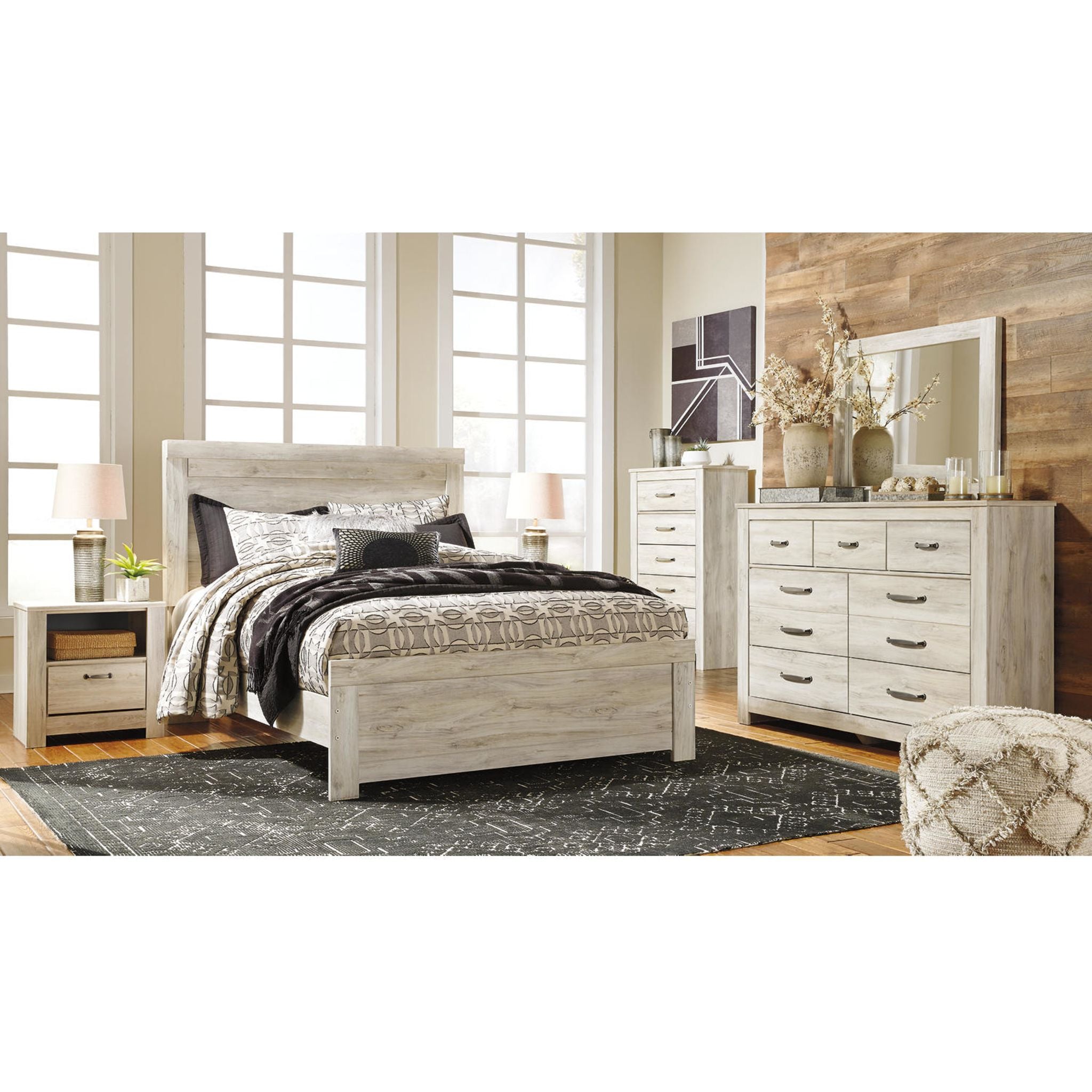Bellaby Chest Whitewash - Rustic Farmhouse Storage Cabinet for Bedroom, Living Room & Entryway | Perfect for Organizing Clothes, Blankets & Home Decor