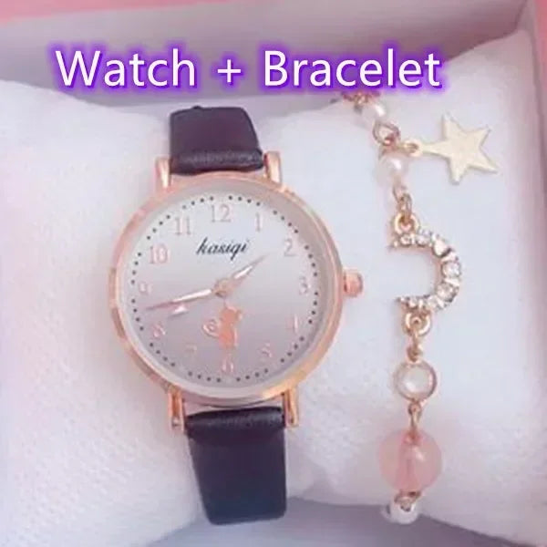 Cute Cat Dial Watch for Girls - Stylish & Fun Accessory for School, Parties & Everyday Wear
